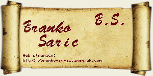 Branko Sarić vizit kartica